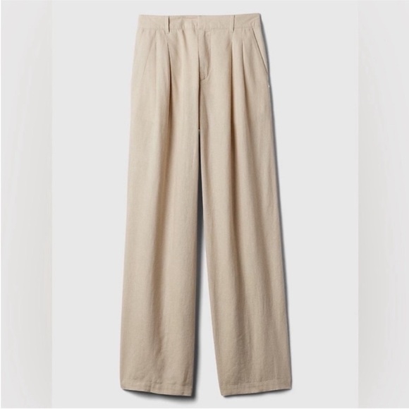 NWT! GAP Black Easy Wide-Leg Linen-Blend Trouser - Multiple Sizes 💎 - Picture 4 of 9